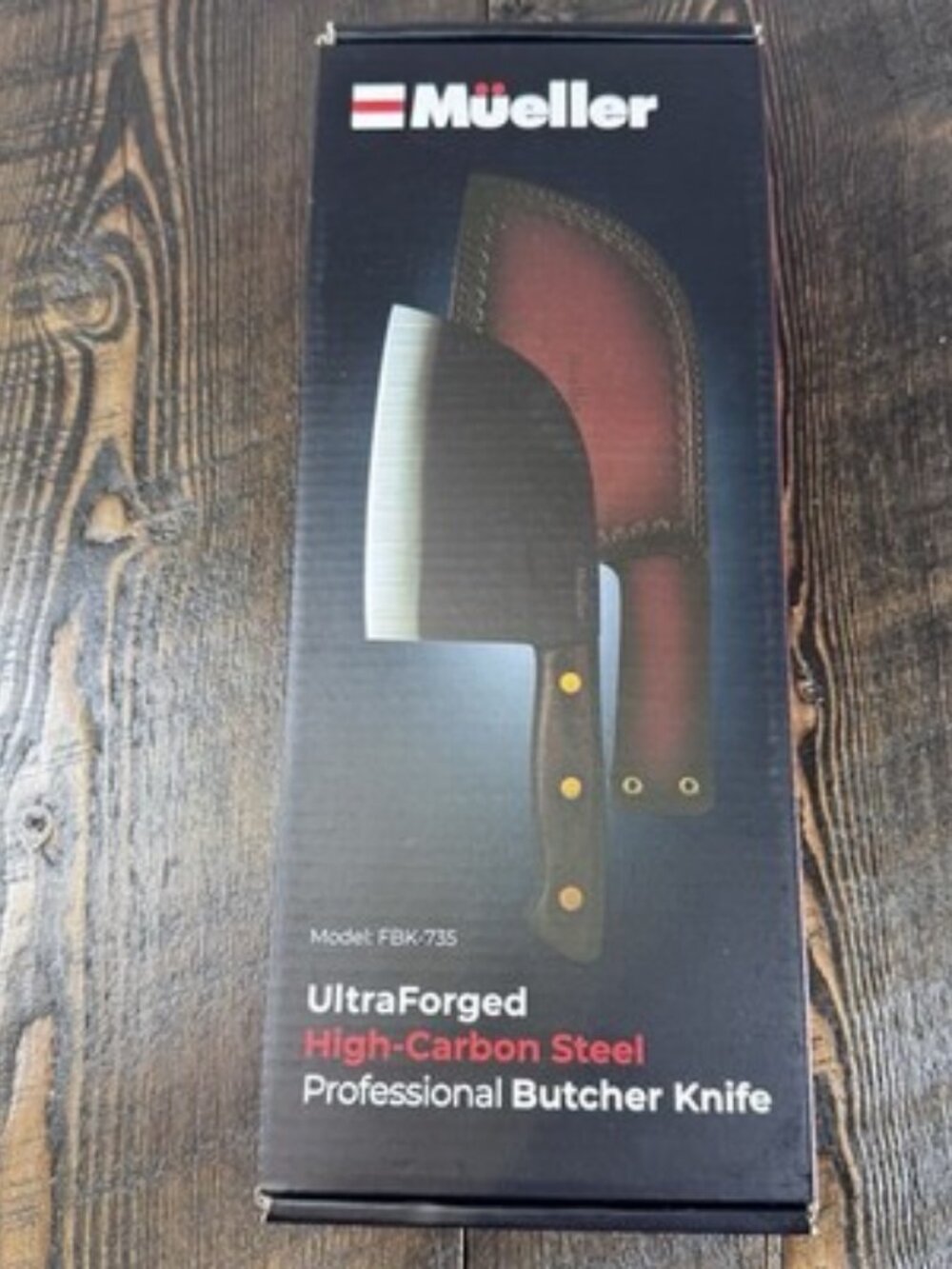 Mueller Ultra Forged High Carbon Steel Professional Butcher Knife Cleaver - Picture 11 of 16